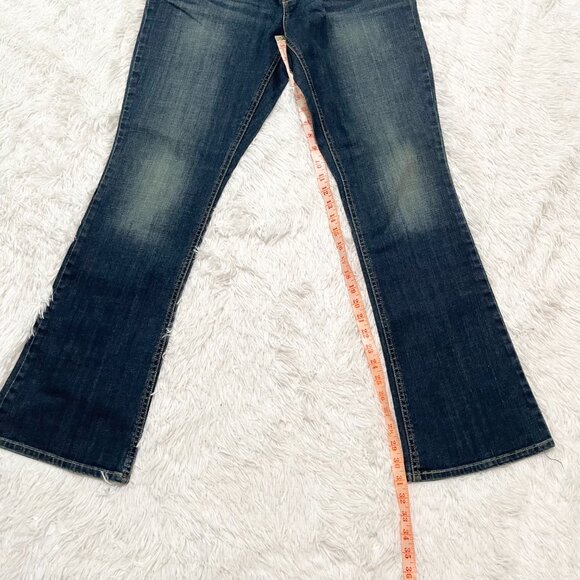 Women Levi's Supreme Curve Skinny Boot Cut Flare Jeans in Dark Blue Size 31x32 - Picture 5 of 9